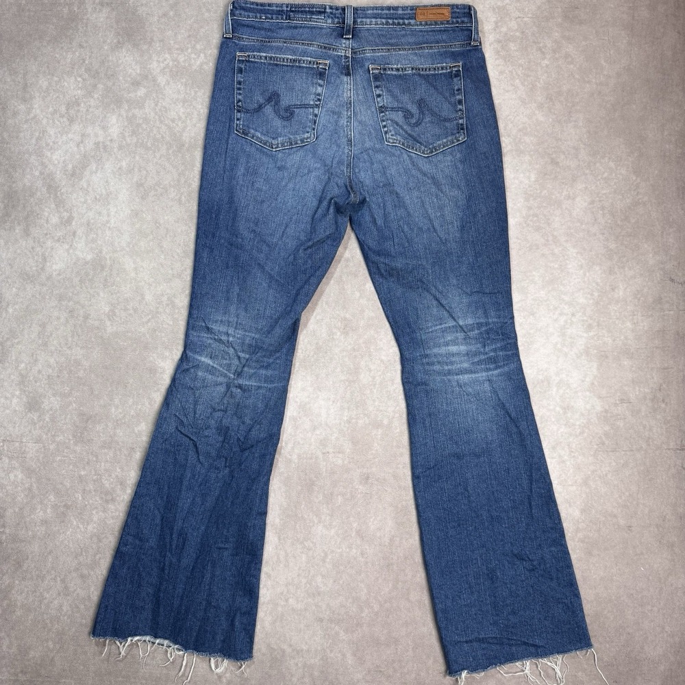 AG Adriano Goldschmied Jeans Womens 30x32* Blue Farrah Boot Crop Denim Fray Hem - Picture 9 of 12